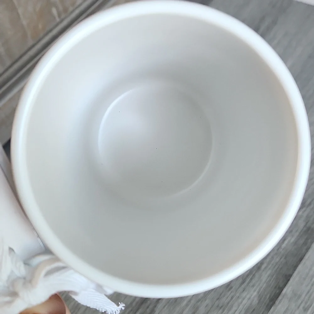 Beautiful ivory mug with pink floral detail. NWT. 16 oz - Picture 3 of 5